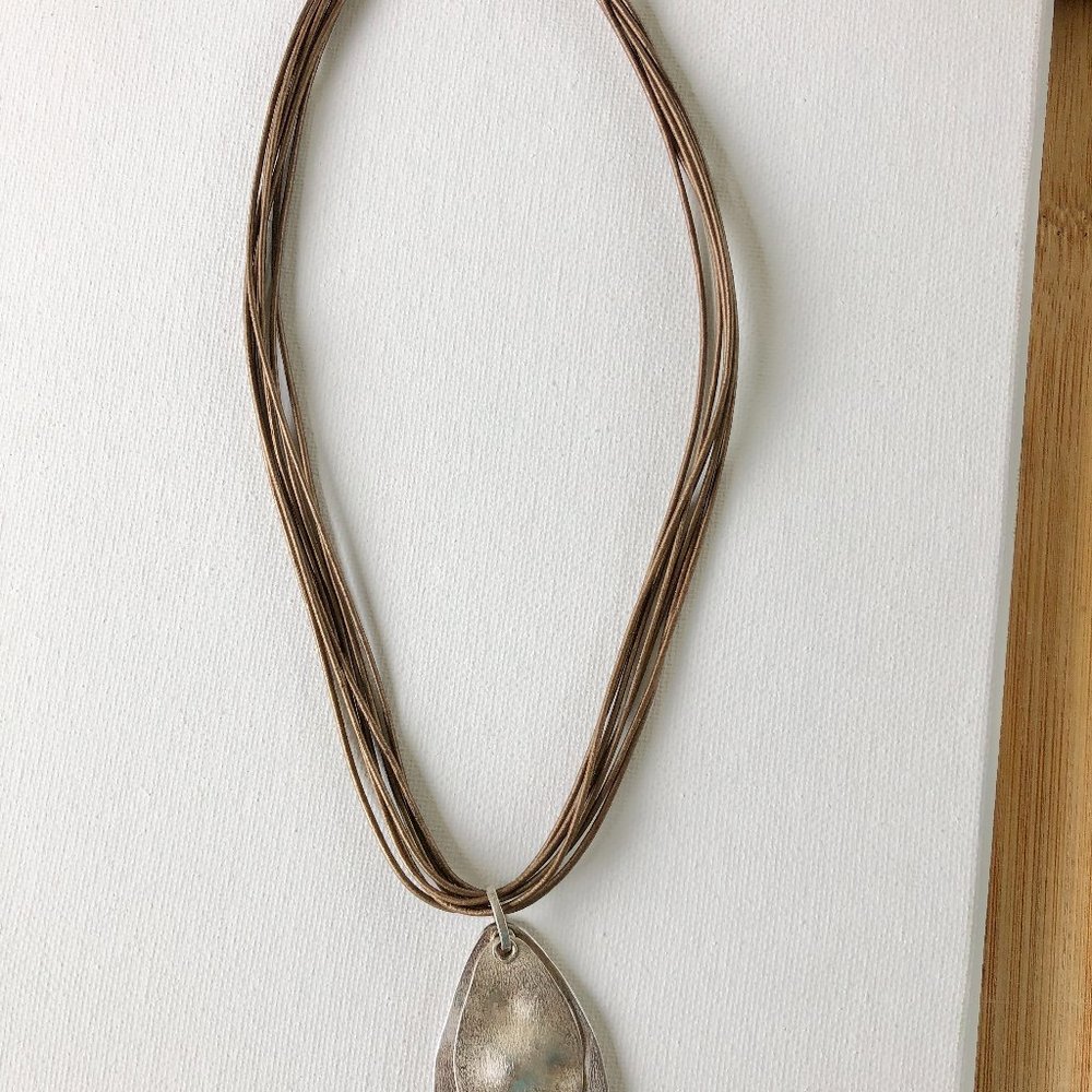 Silpada leather and Sterling Silver Necklace